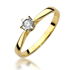 Pierścionek z Brylantami 0,05ct - złoto próby 585. W-0426